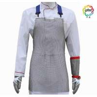 Anti-saw cutting metal steel ring apron / Stainless steel labor protection protective clothing / Supermarket meat product cabine